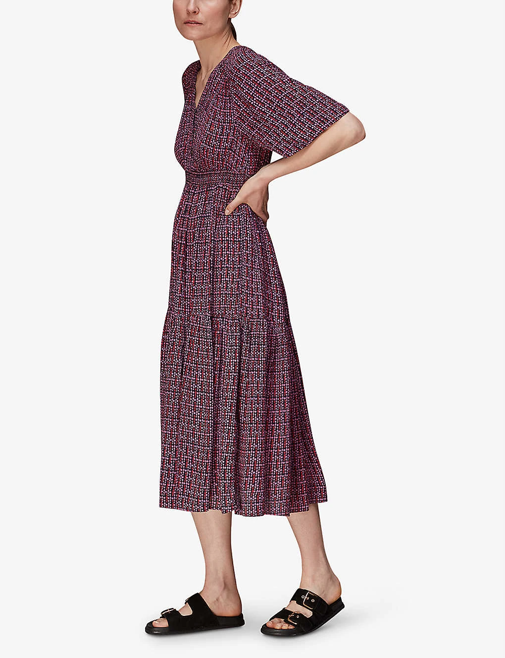 Whistles Bella Twist Polka Dot-print Woven Midi Dress 2 Whistles Bella Twist Polka Dot-print Woven Midi Dress - Image 2