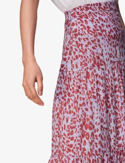 Whistles Summer Cheetah-print Woven Midi Skirt -Reis Clothing Shop R03958304 MULTICOLOURED ALT04