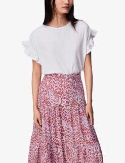 Whistles Summer Cheetah-print Woven Midi Skirt -Reis Clothing Shop R03958304 MULTICOLOURED ALT05