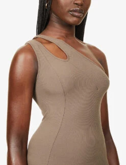 Soft Lounge One-shoulder Stretch-jersey Mini Dress -Reis Clothing Shop R03958691 OXIDE ALT04