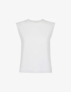 Whistles Sleeveless Relaxed-fit Cotton-jersey Top