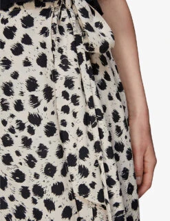 Whistles Dalmation-print Pleated Woven Midi Skirt -Reis Clothing Shop R03972866 BLACK ALT04