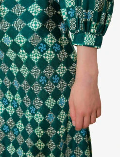 Whistles Checkerboard-print Bias-cut Silk Midi Skirt -Reis Clothing Shop R03974352 MULTICOLOURED ALT04