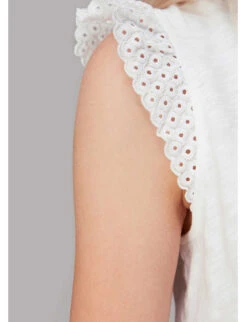 Whistles Broderie Frill-sleeve Cotton Top -Reis Clothing Shop R03975836 WHITE ALT05