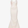 Fleur Sweetheart-neckline Fishtail-hem Woven Maxi Dress