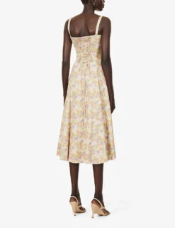 Carmen Sleeveless Cotton-blend Midi Dress -Reis Clothing Shop R03983265 PEONYPRINT ALT03