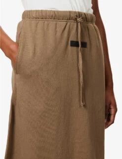ESSENTIALS Logo-patch Cotton-jersey Skirt -Reis Clothing Shop R03991658 WOOD ALT04