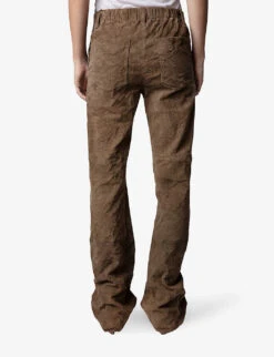 Zadig & Voltaire Parfait Straight-leg Mid-rise Suede Trousers -Reis Clothing Shop R03992770 BRONZE ALT03