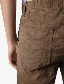 Zadig & Voltaire Parfait Straight-leg Mid-rise Suede Trousers -Reis Clothing Shop R03992770 BRONZE ALT04