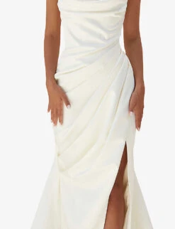 Delphine Sleeveless Satin Maxi Dress -Reis Clothing Shop R03998257 IVORY ALT04