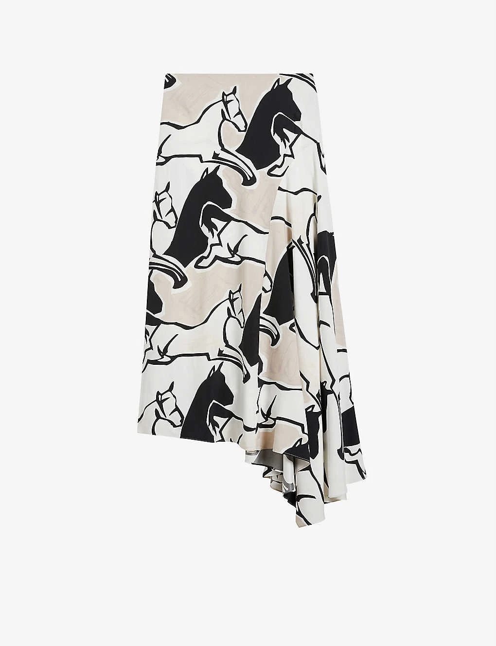 Ted Baker Selenia Horse-print Asymmetric Bias-cut Woven Midi Skirt 1 Ted Baker Selenia Horse-print Asymmetric Bias-cut Woven Midi Skirt
