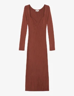 By Malina Tulip Ribbed Knitted Midi Dress