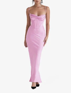 Charmaine Corset Satin Maxi Dress 7 Charmaine Corset Satin Maxi Dress -Reis Clothing Shop R04011195 PINK ALT02