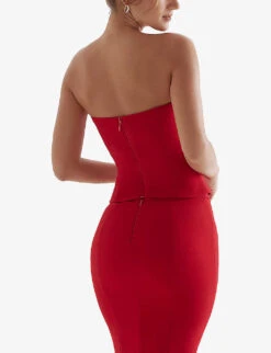 Lydia Fitted Cotton-twill Top -Reis Clothing Shop R04011197 REDROSE ALT03