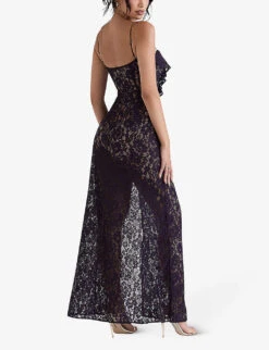 Malia Ruffle-trim Lace Maxi Dress -Reis Clothing Shop R04053546 NIGHTSHADE ALT03