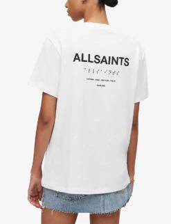 AllSaints Bryn Logo-print Oversized Cotton-jersey T-shirt -Reis Clothing Shop R04057447 WHITE ALT03