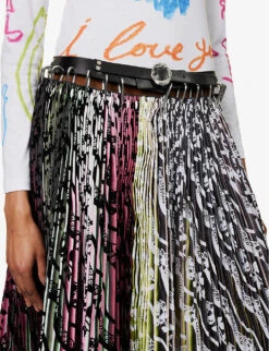 Gazania Carabiner Upcycled-polyester Midi Skirt -Reis Clothing Shop R04058965 STRIPEMULTI ALT04