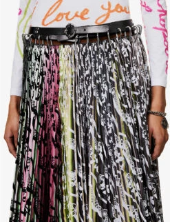 Gazania Carabiner Upcycled-polyester Midi Skirt -Reis Clothing Shop R04058965 STRIPEMULTI ALT05