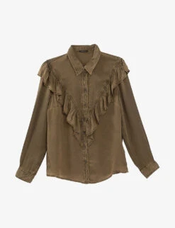 Ikks Ruffled Washed Cupro Shirt