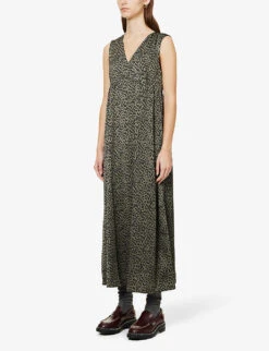 Ikks Sleeveless Printed Maxi Dress -Reis Clothing Shop R04063232 BLACK ALT02