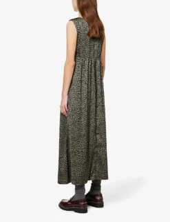 Ikks Sleeveless Printed Maxi Dress -Reis Clothing Shop R04063232 BLACK ALT03