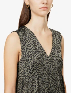 Ikks Sleeveless Printed Maxi Dress -Reis Clothing Shop R04063232 BLACK ALT04