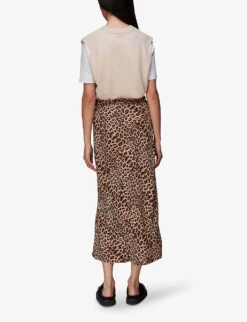 Whistles Cheetah-print Woven Midi Skirt -Reis Clothing Shop R04064442 MULTICOLOURED ALT03