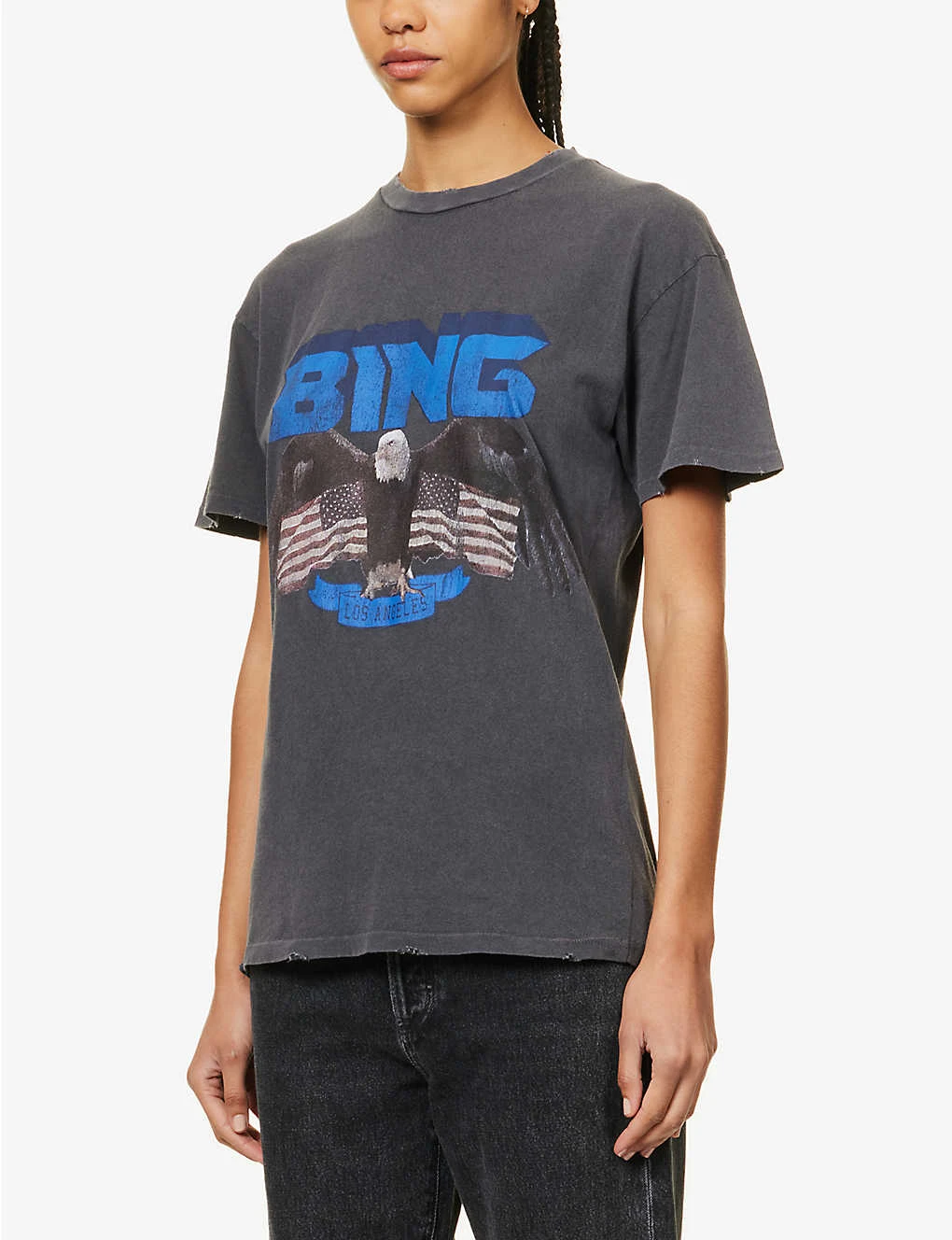 ANINE BING Vintage Logo-print Organic-cotton T-shirt 3 ANINE BING Vintage Logo-print Organic-cotton T-shirt - Image 3