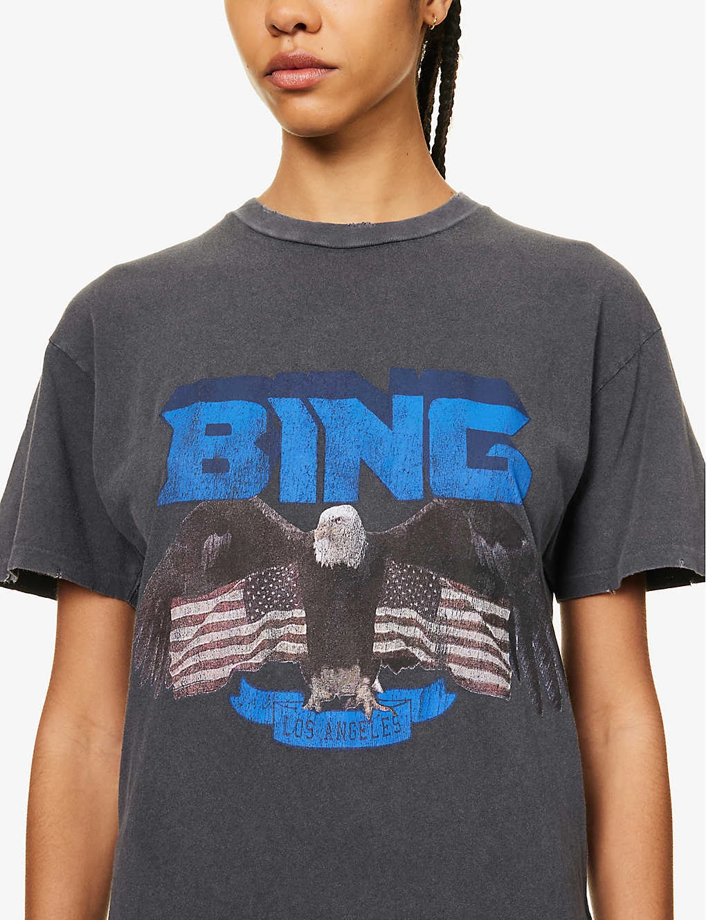 ANINE BING Vintage Logo-print Organic-cotton T-shirt 5 ANINE BING Vintage Logo-print Organic-cotton T-shirt - Image 5