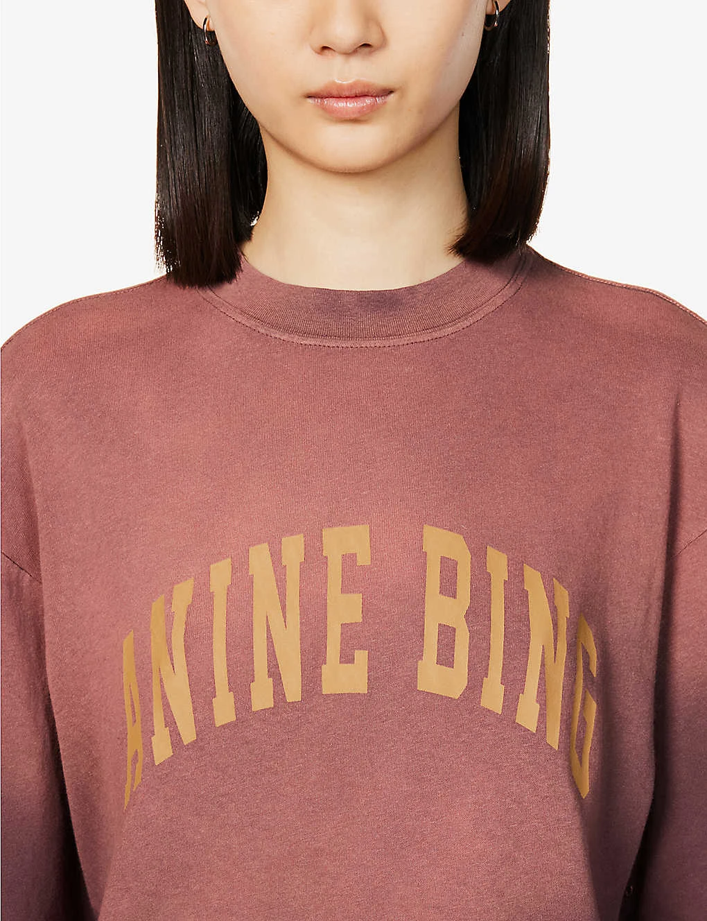 ANINE BING Avi Faded-wash Organic-cotton T-shirt 5 ANINE BING Avi Faded-wash Organic-cotton T-shirt - Image 5