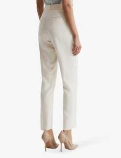 Reiss Ember Slim-leg Woven Trousers -Reis Clothing Shop R04068060 CREAM ALT03