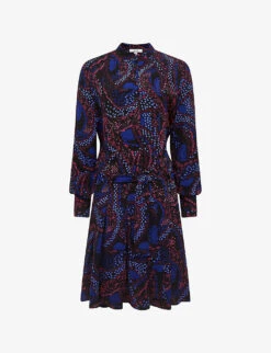 Reiss Sienna Abstract-motif Woven Mini Dress