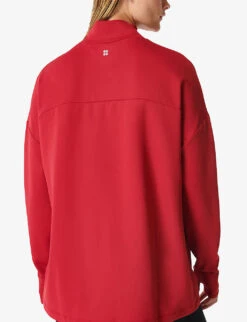 Sweaty Betty Therma Funnel-neck Recycled-woven Running Sweatshirt -Reis Clothing Shop R04074887 VINERED ALT03