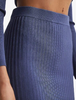 Reiss Iona Pencil Ribbed-knit Midi Skirt -Reis Clothing Shop R04075237 BLUE ALT04