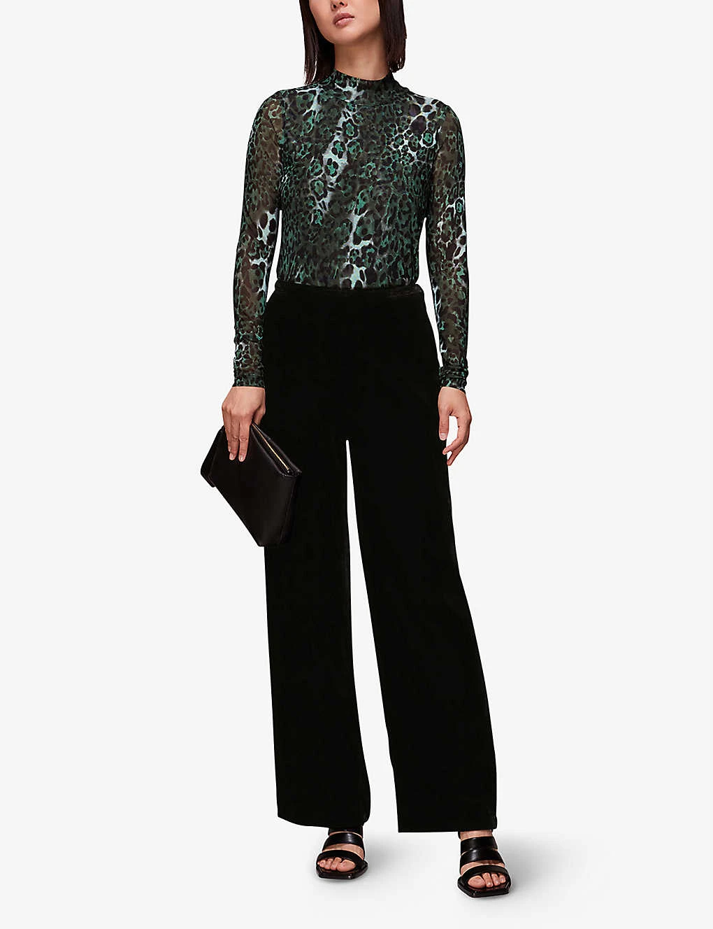 Whistles Wide-leg High-rise Velvet Trousers 2 Whistles Wide-leg High-rise Velvet Trousers - Image 2