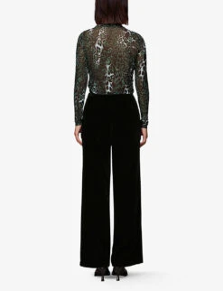 Whistles Wide-leg High-rise Velvet Trousers 8 Whistles Wide-leg High-rise Velvet Trousers -Reis Clothing Shop R04077198 BLACK ALT03
