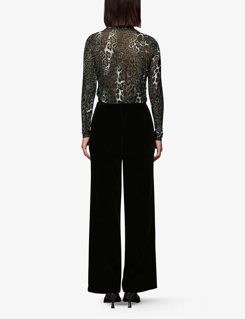 Whistles Wide-leg High-rise Velvet Trousers 4 Whistles Wide-leg High-rise Velvet Trousers - Image 4
