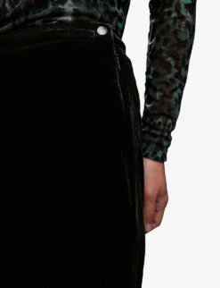 Whistles Wide-leg High-rise Velvet Trousers 9 Whistles Wide-leg High-rise Velvet Trousers -Reis Clothing Shop R04077198 BLACK ALT04
