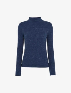 Whistles High-neck Ribbed Stretch-cotton Top
