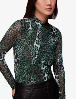 Whistles Animal-print Recycled Polyester-blend Top -Reis Clothing Shop R04080516 MULTICOLOURED ALT02