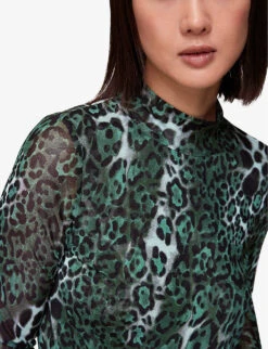 Whistles Animal-print Recycled Polyester-blend Top -Reis Clothing Shop R04080516 MULTICOLOURED ALT04