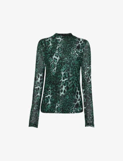 Whistles Animal-print Recycled Polyester-blend Top