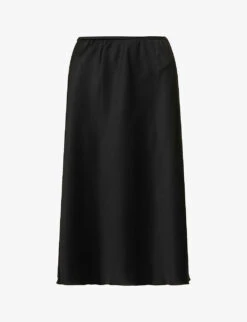 Nanushka Zarina Flared-hem Satin Midi Skirt