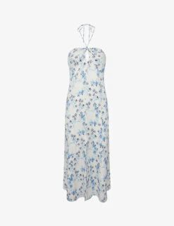 Reiss Sophia Floral-print Woven Midi Dress