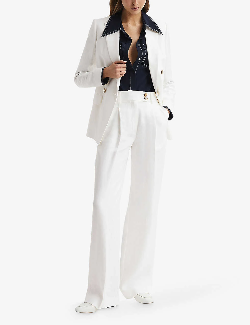 Reiss Hollie High-rise Linen-blend Trousers 2 Reiss Hollie High-rise Linen-blend Trousers - Image 2