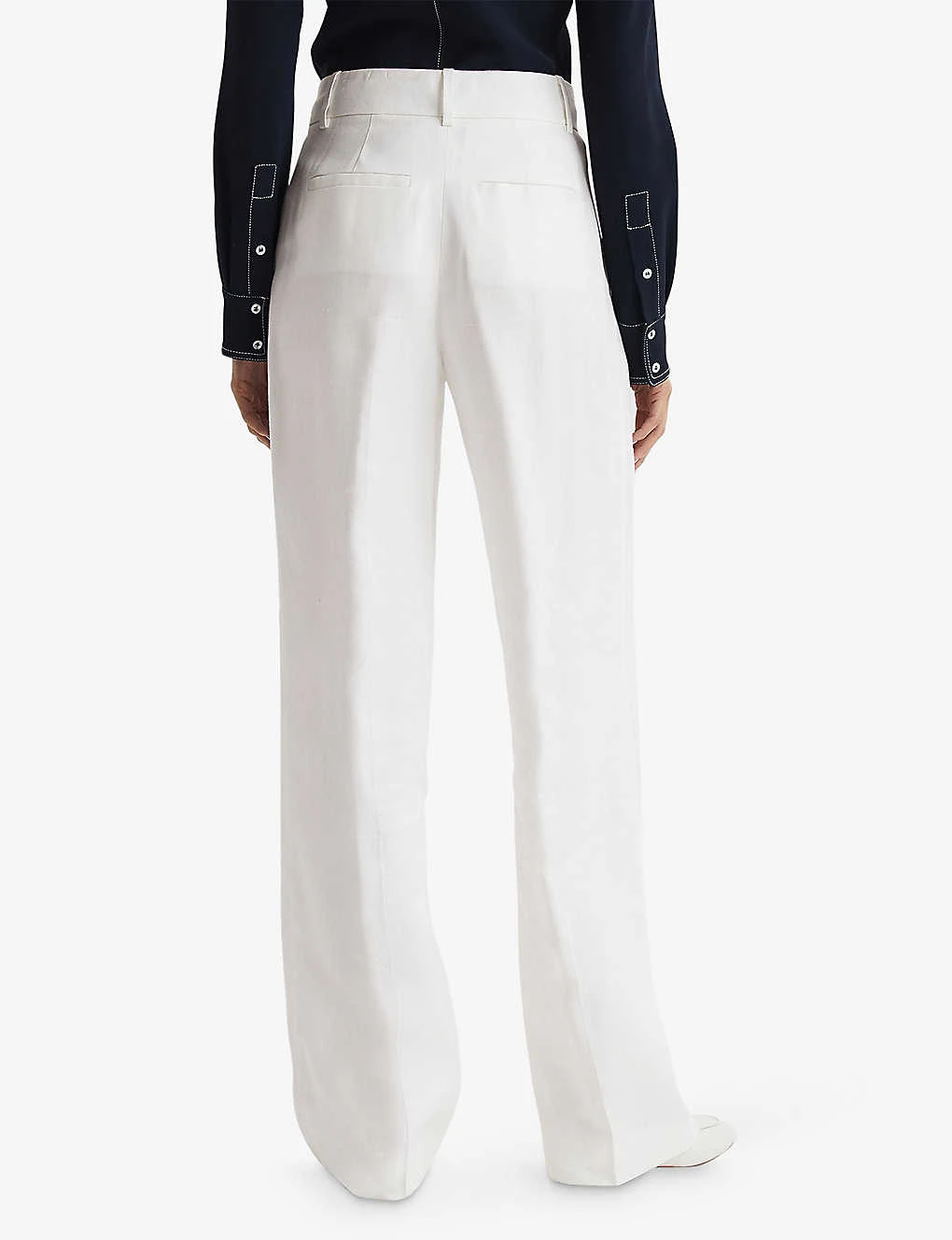 Reiss Hollie High-rise Linen-blend Trousers 4 Reiss Hollie High-rise Linen-blend Trousers - Image 4