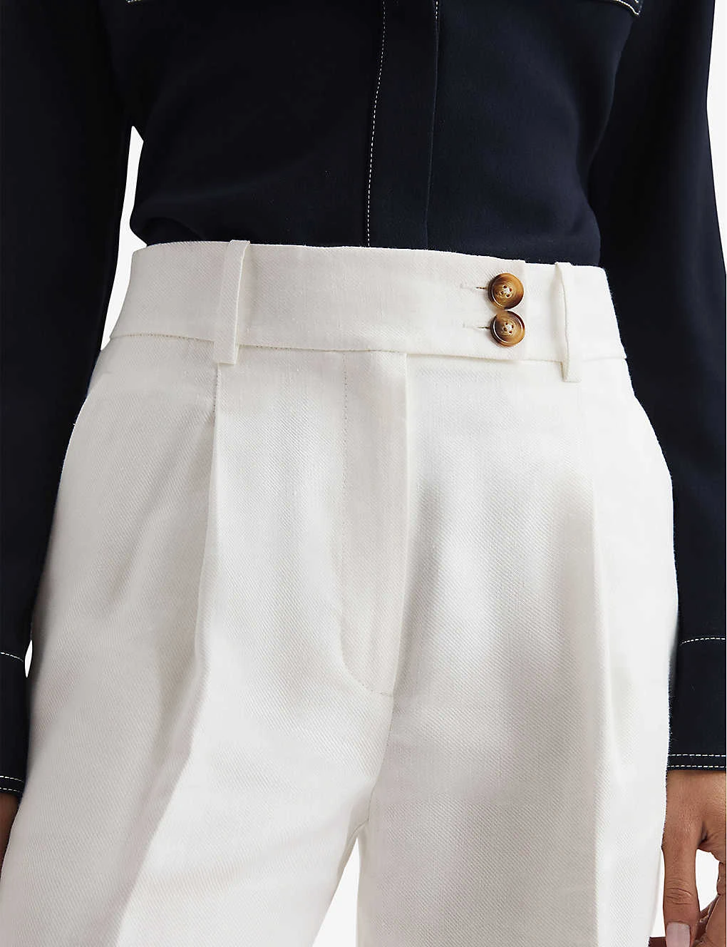 Reiss Hollie High-rise Linen-blend Trousers 5 Reiss Hollie High-rise Linen-blend Trousers - Image 5