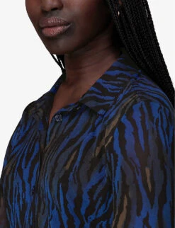 Whistles Animal-print Stretch-mesh Shirt -Reis Clothing Shop R04088167 MULTICOLOURED ALT04