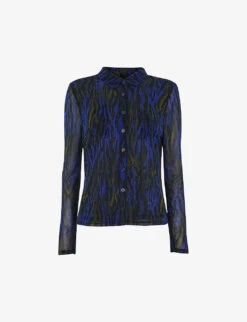 Whistles Animal-print Stretch-mesh Shirt