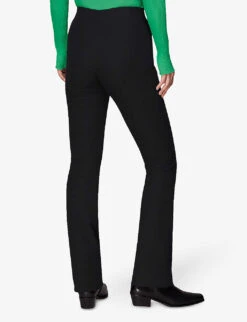 Whistles Flared High-rise Stretch-cotton Trousers -Reis Clothing Shop R04089120 BLACK ALT03